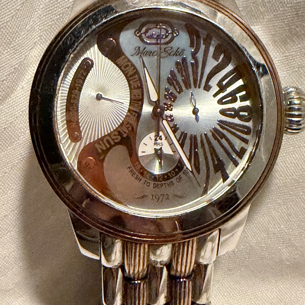 Marc Ecko Silver and Gold Watch with Unique Dial